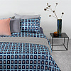 Изображение товара Комплект постельного белья из сатина голубого цвета с принтом Blossom time из коллекции Cuts&Pieces, 200х220 см