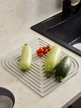 картинка Коврик для сушки посуды Dry Flex, 34,5х31,5 см, графит от магазина Одежда+