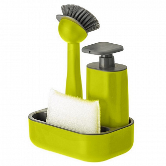 Изображение товара Набор для мытья посуды Rengo, 4 предмета, зеленый