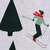 Изображение товара Плед из хлопка с новогодним рисунком Let's Ski из коллекции New Year Essential, 130x180 см