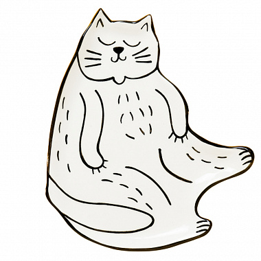 картинка Тарелка Кот-гедонист, 20х18 см от магазина Одежда+
