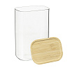 Изображение товара Банка для хранения прямоугольная Glass Bamboo, 1,3 л