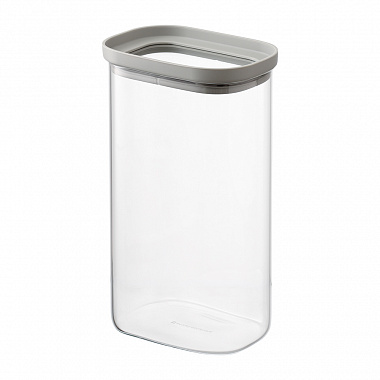 картинка Банка для хранения прямоугольная Vacuum Glass, 1,25 л, светло-серая от магазина Одежда+