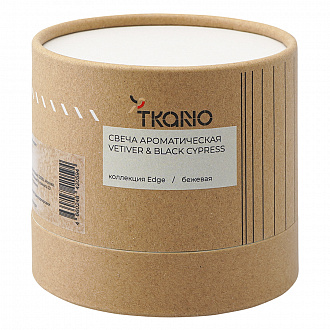 Изображение товара Свеча ароматическая с деревянным фитилём Vetiver & Black cypress из коллекции Edge, бежевый, 60 ч
