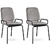 Изображение товара Набор из 2 стульев Ror, Double Frame, велюр, черный/серый