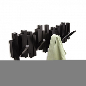 Изображение товара Вешалка настенная Sticks, 49,3 см, черная, 5 крючков