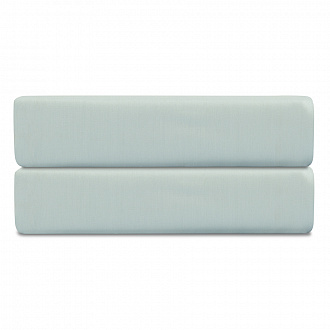 Простыня на резинке из сатина голубого цвета из коллекции Essential, 200х200х30 см