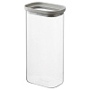 Изображение товара Банка для хранения прямоугольная Vacuum Glass, 1,75 л, светло-серая