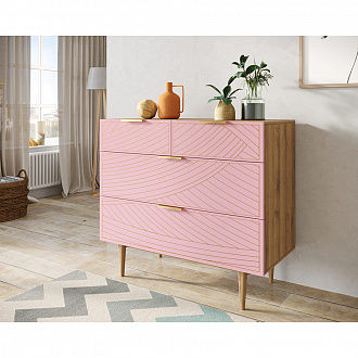 Изображение товара Комод с 4-мя ящиками Line, 90х50х90 см, розовый