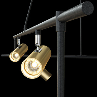 Изображение товара Светильник подвесной Technical, Rami, 12 ламп, 93,3х107х120 см, черно-золотой