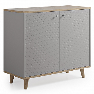Изображение товара Комод Twin, TW027, 94х40х82 см, осветленный дуб/платина