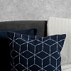 Изображение товара Подушка декоративная из хлопка темно-синего цвета с геометрическим орнаментом Ethnic, 45х45 см