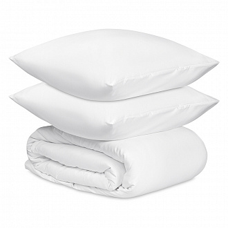 Комплект постельного белья из плотного сатина белого цвета из коллекции Essential, 150х200 см