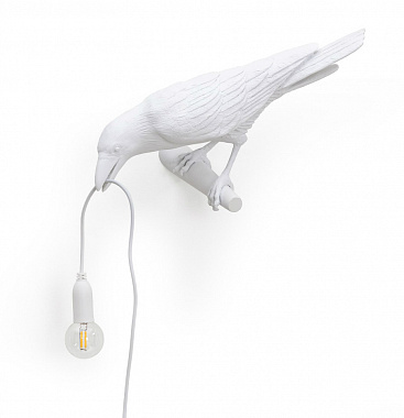 картинка Светильник настенный Bird Lamp Looking Left, белый от магазина Одежда+