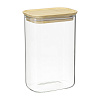 Изображение товара Банка для хранения прямоугольная Glass Bamboo, 1,3 л