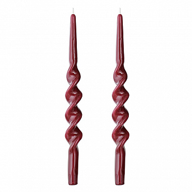 картинка Набор из двух свечей бордового цвета из коллекции Essential, 35 см от магазина Одежда+