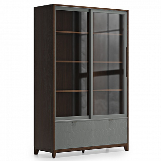 Изображение товара Витрина Case, CS177, 121х45х190 см, темный дуб/асфальт