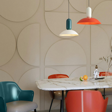 картинка Светильник подвесной Modern, Lotus,  Ø30х230 см, красный/бирюзовый от магазина Одежда+