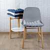 Изображение товара Подушка на стул стеганая из умягченного льна серого цвета, 40х40 см