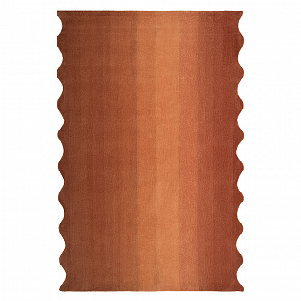 Ковер из шерсти Over Horizon терракотового цвета из коллекции Trendy Ruffles, 200х300 см