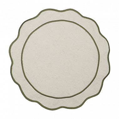 Салфетка под приборы Anemone из коллекции Trendy Ruffles, Ø40 см, оливковый, анонс элемента