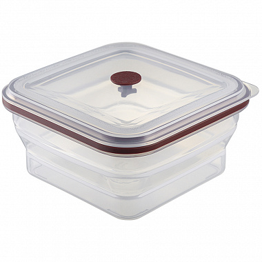 картинка Контейнер для переноски и хранения силиконовый квадратный складной Silikobox, 1,2 л, темно-сливовый от магазина Одежда+