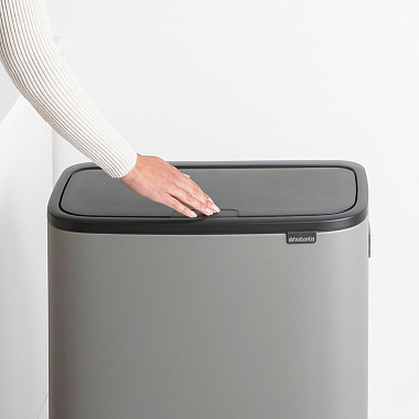 Бак для мусора Brabantia, Touch Bin Bo Hi, 60 л, минерально-серый