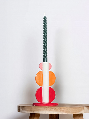 картинка Подсвечник Лоренцо, Любовь к цвету, 20,5 см, оранжевый/красный от магазина Одежда+
