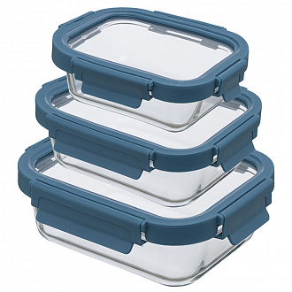 Изображение товара Набор контейнеров для запекания и хранения Smart Solutions, темно-синий, 3 шт.