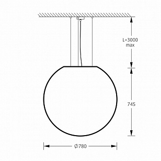 Изображение товара Светильник подвесной Sphere_P, Ø78х74,5 см, E27, LED, 3000K