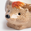Изображение товара Конфетница Еж с листом, Anna Lafarg,  Autumn forest, 17х21 см, коричневая