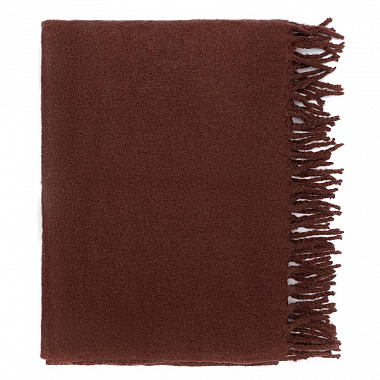 Плед мохеровый шоколадного цвета из коллекции Essential, 130х180 см, анонс элемента