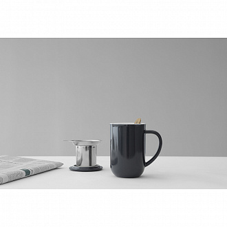 Изображение товара Кружка чайная с ситом Minima, 500 мл, темно-синяя