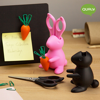 Изображение товара Ножницы+магнит со скрепками Bunny, черный