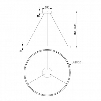 Изображение товара Светильник подвесной Technical, Rim, Ø100 см, белый