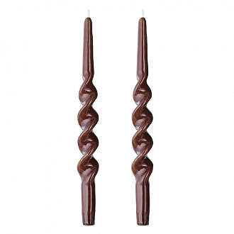 Набор из двух свечей коричневого цвета из коллекции Essential, 35 см