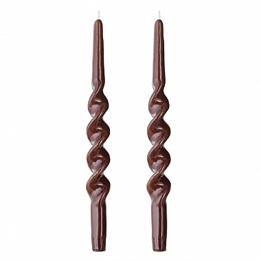 картинка Набор из двух свечей коричневого цвета из коллекции Essential, 35 см от магазина Одежда+