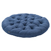 Изображение товара Подушка на стул круглая из стираного льна синего цвета из коллекции Essential, 40х40x4 см