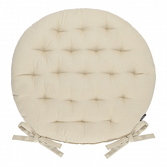 Подушка на стул круглая из хлопка бежевого цвета из коллекции Essential, 40 см