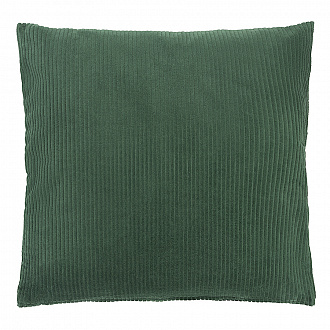Изображение товара Чехол на подушку фактурный из хлопкового бархата зеленого цвета  из коллекции Essential, 45х45 см