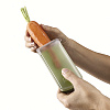 Изображение товара Овощечистка с горизонтальным гладким лезвием и емкостью для очисток PeelStore, зеленая