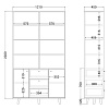 Изображение товара Стеллаж Twin, TW187, 121х45х214 см, дуб тобакко/изумруд