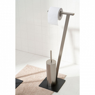 Изображение товара Держатель для туалетной бумаги с ершиком Stan, 71 см, никель