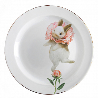 Изображение товара Тарелка глубокая Крольчонок/Розовый пион, Ø22,5 см