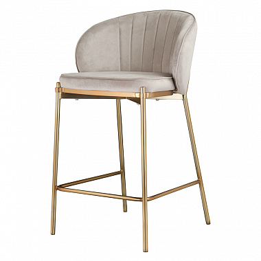 Стул полубарный Coral, велюр, серо-бежевый, анонс элемента