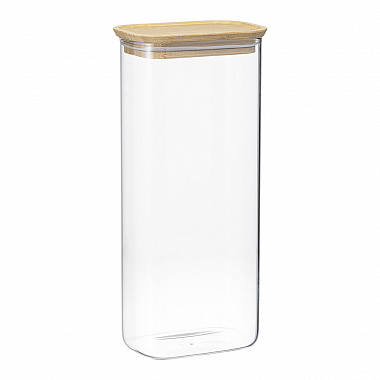 картинка Банка для хранения прямоугольная Glass Bamboo, 2 л от магазина Одежда+