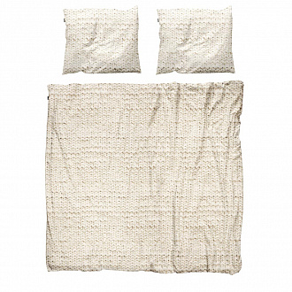 Изображение товара Комплект постельного белья фланелевый Косичка, двуспальный, бежевый