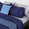 Изображение товара Комплект постельного белья двуспальный из сатина темно-синего цвета из коллекции Essential