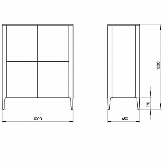 Изображение товара Шкаф Type, 45х100х120 см, серый