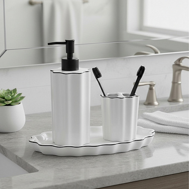 картинка Подставка для ванных принадлежностей Camellia, белая от магазина Одежда+